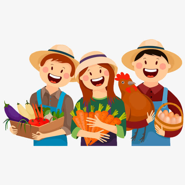 手绘农场丰收插画免抠