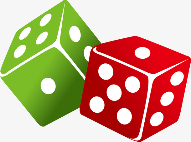 彩色立体玩具骰子免抠