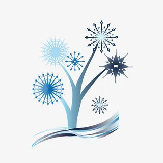 雪花创意小树免抠