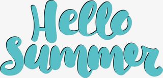 绿色你好夏天免抠