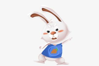 趣味可爱兔子素材免抠