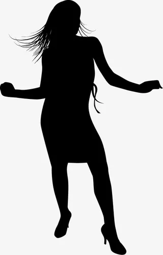 妩媚苗条美女剪影免抠