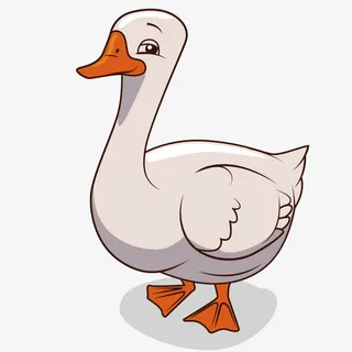 矢量鸡鸭鹅白色大鹅免抠