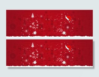红色圣诞背景元素banner图高清