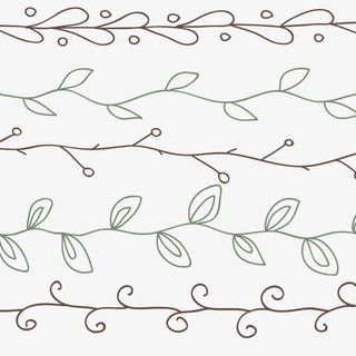 手绘树叶分割线免抠