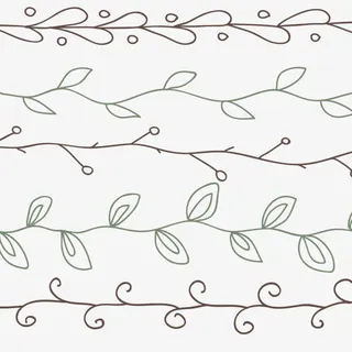 手绘树叶分割线免抠