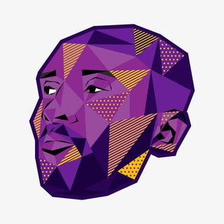 紫色拼接科比头像免抠