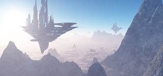 科技产品空中的诺亚方舟图片高清