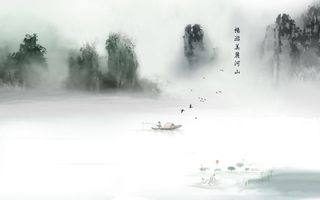 水墨中国风山水画背景高清
