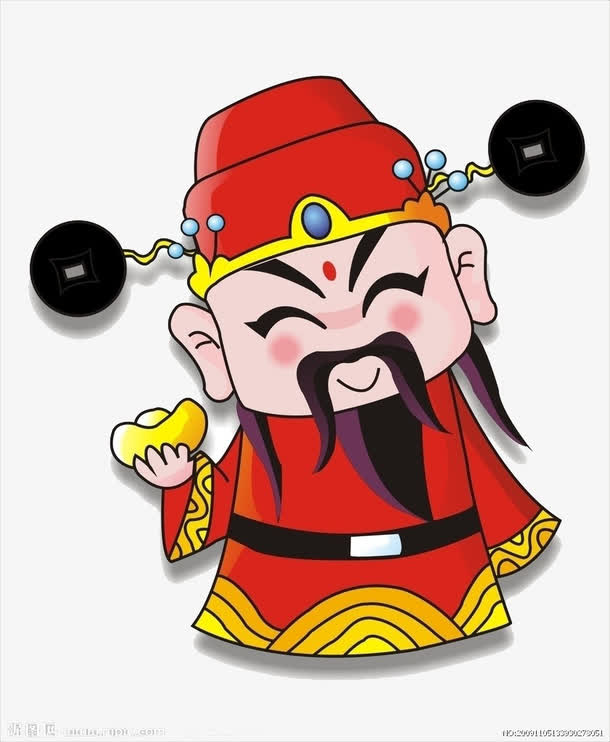 新年财神搞怪画像免抠