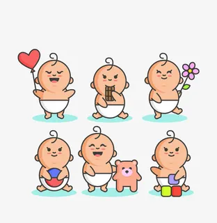 创意可爱婴儿矢量图免抠