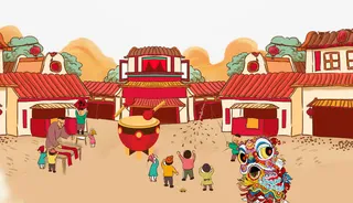 狗年春节卡通年画免抠