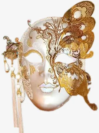 面具 蝴蝶面具 银色面具免抠