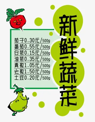 矢量蔬菜食物宣传海报免抠
