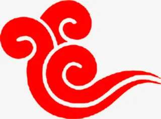 红色祥云手绘七夕情人节免抠