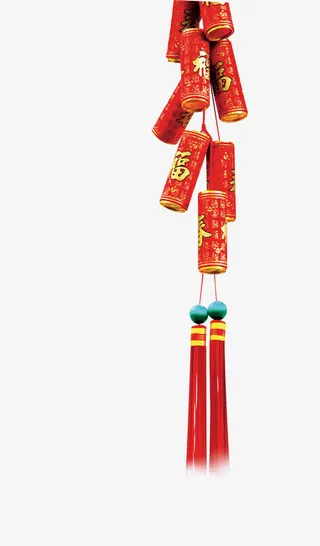 节日红色炮仗装饰免抠
