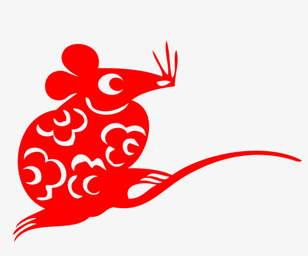 卡通可爱老鼠剪纸免抠
