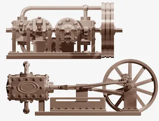 破旧古老的火车发动机*免抠