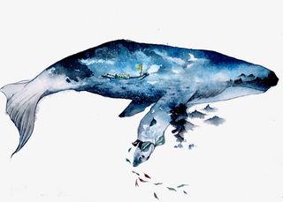 蓝色的小鱼免抠