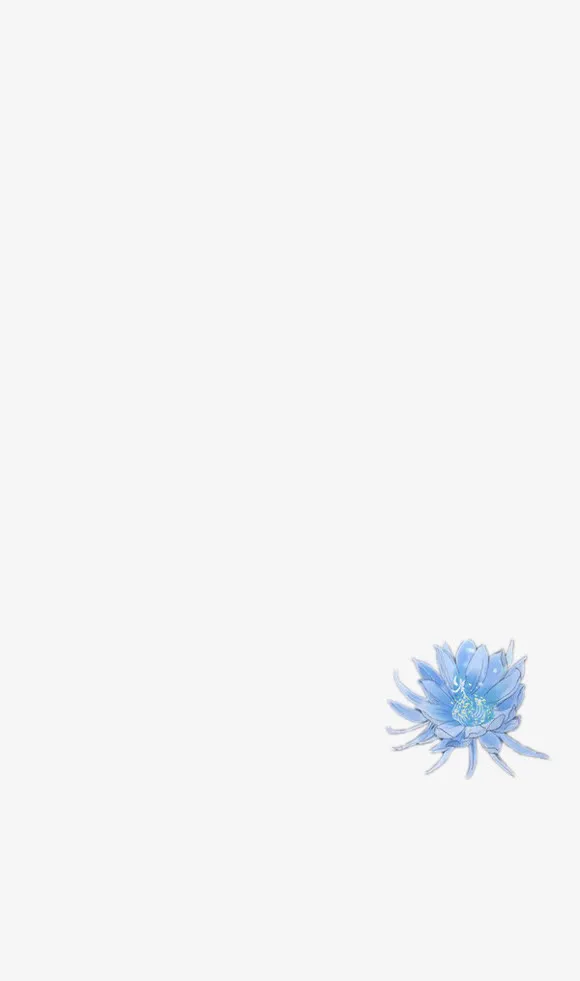 古风立绘蓝色的花卉免抠