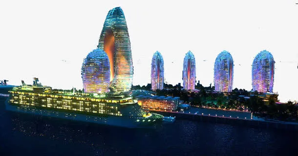 海南夜景免抠