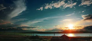 夕阳天空海报素材高清