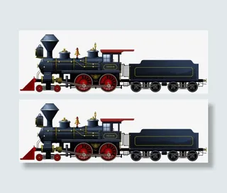 复古蒸汽火车免抠