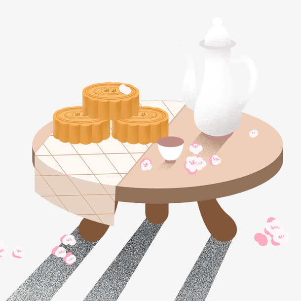 卡通手绘中秋月饼免抠