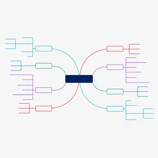 拓展性矩形思维导图免抠