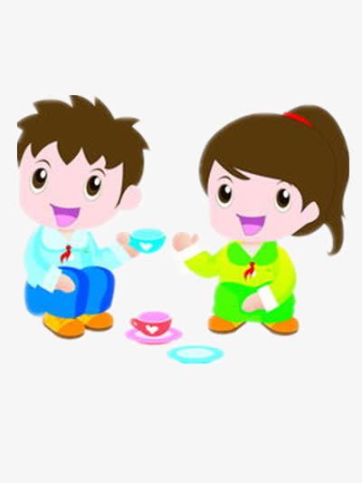 喝咖啡的小学生免抠
