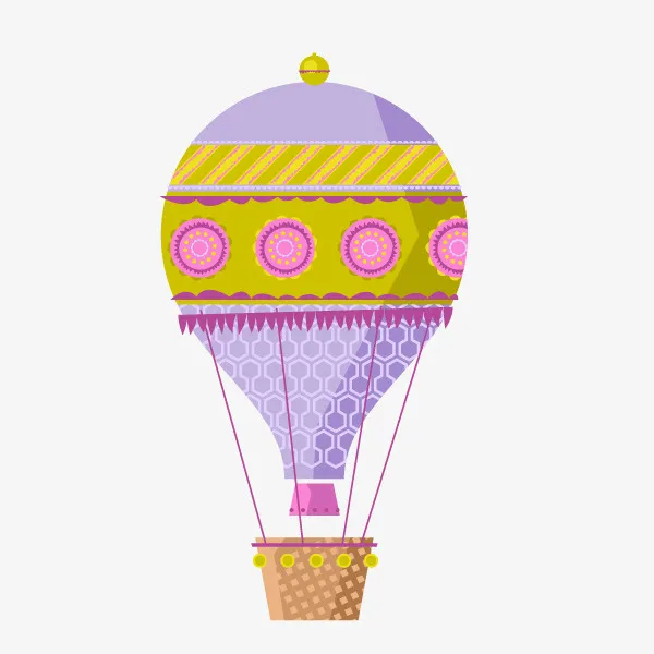 卡通装饰热气球小清新插画免抠