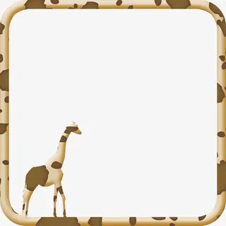 边框里的长颈鹿免抠