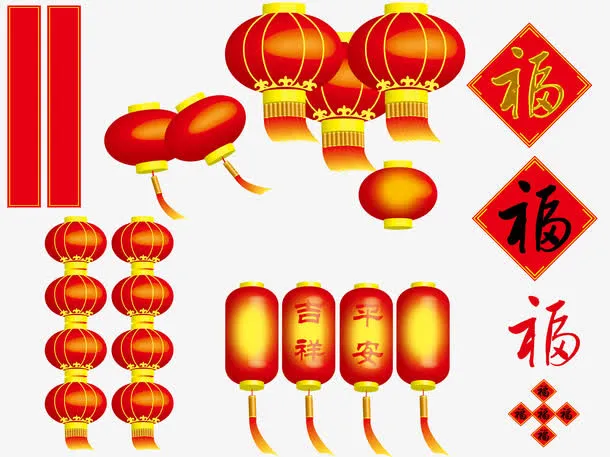传统节日灯笼免抠素材免抠