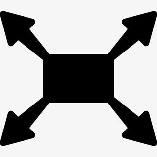 扩大四个箭头矩形按钮图标免抠