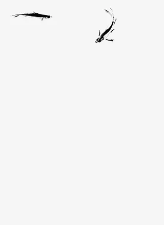 水墨鲤鱼图七夕免抠