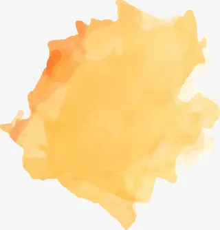 黄色矢量水彩墨迹图免抠