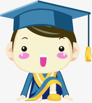 卡通穿学士服的男大学生免抠