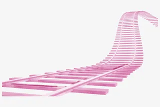 粉色微立体轨道，情人节氛围素材，C4D免抠