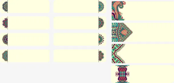 手绘传统古典花纹标题栏矢量免抠