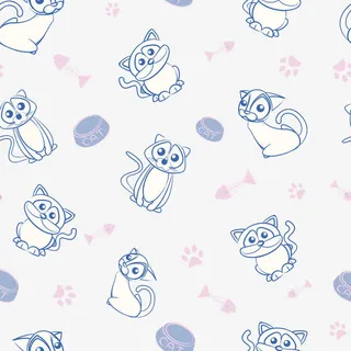 卡通猫咪脚印底纹免抠