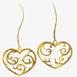 情人节金色爱心免抠图免抠