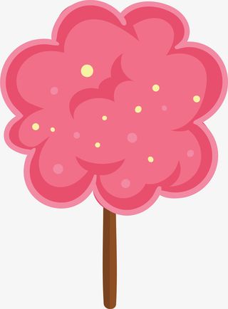 粉色扁平卡通棉花糖免抠