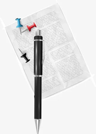 开学季学习用品黑色钢笔免抠