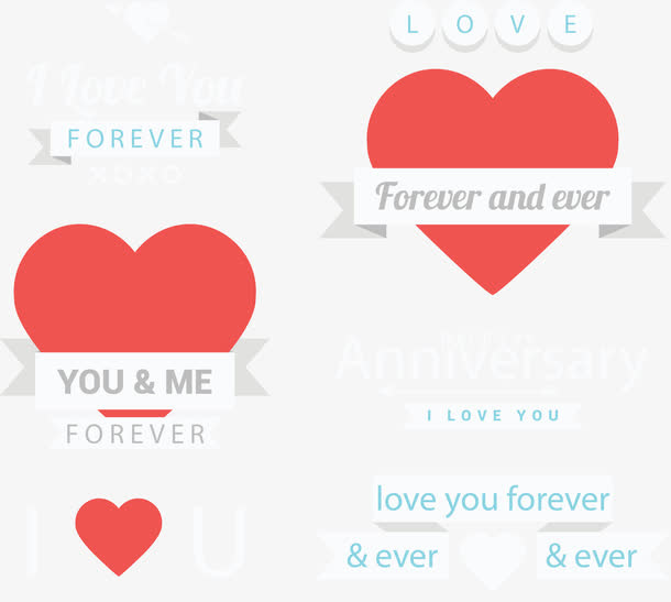 6款创意情人节标签矢量素材免抠