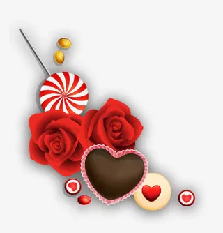 婚礼玫瑰花巧克力免抠