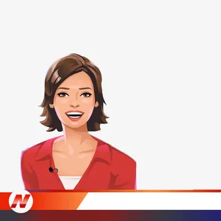 卡通新闻播报员免抠