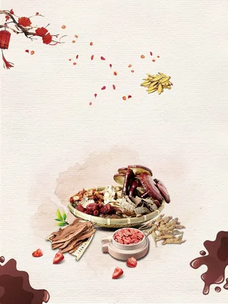 棕色中国风世界传统医药日中药药材宣传高清