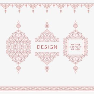 矢量复古典雅边角装饰纹样免抠