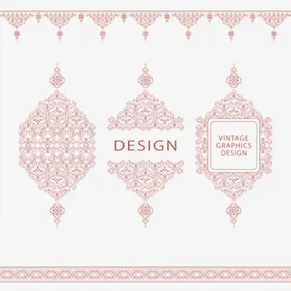 矢量复古典雅边角装饰纹样免抠