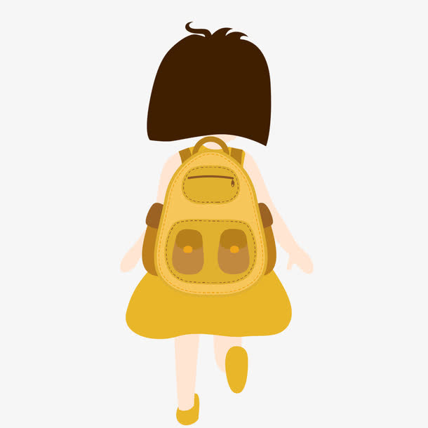 背书包的小女孩免抠